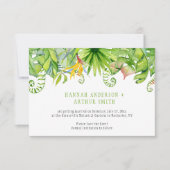 Tropische flora sparen de Datum Uitnodigingen | (Voorkant)