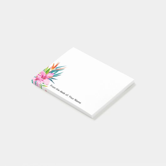 Tropische flora van het bureau van post-it® notes (Schuin)