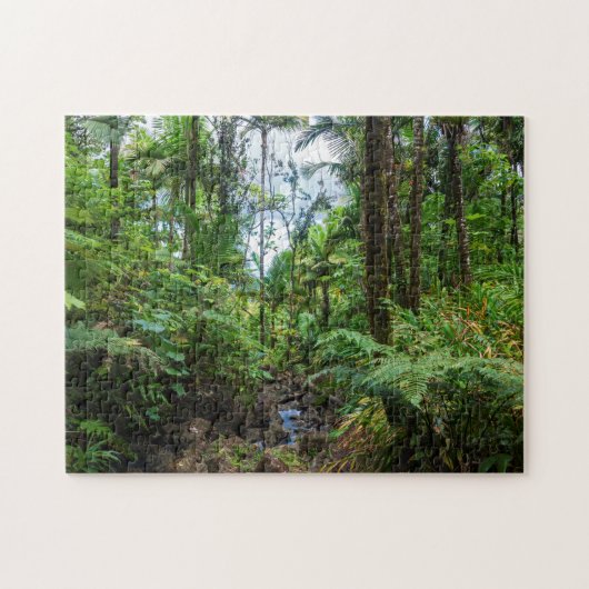 Tropische flora van het regenwoud van el yunque legpuzzel (Horizontaal)