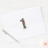 Tropische Floral 1 Hibiscus Hawaiian 1ST Birthday Ronde Sticker (Envelop)