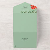 Tropische Floral, aardekleurige kleuren, modern, b All In One Uitnodiging (Buitenkant)