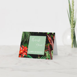 Tropische Floral, aardekleurige kleuren, modern, b Bedankkaart