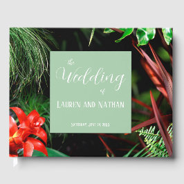 Tropische Floral, aardekleurige kleuren, modern, b Gastenboek