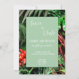Tropische Floral, aardekleurige kleuren, modern, b Save The Date