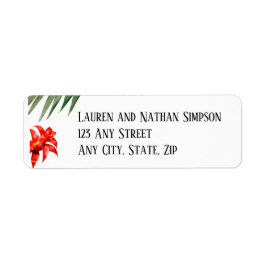 Tropische Floral, aardekleurige kleuren, modern, l Etiket