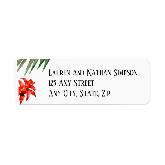 Tropische Floral, aardekleurige kleuren, modern, l Etiket (Voorkant)