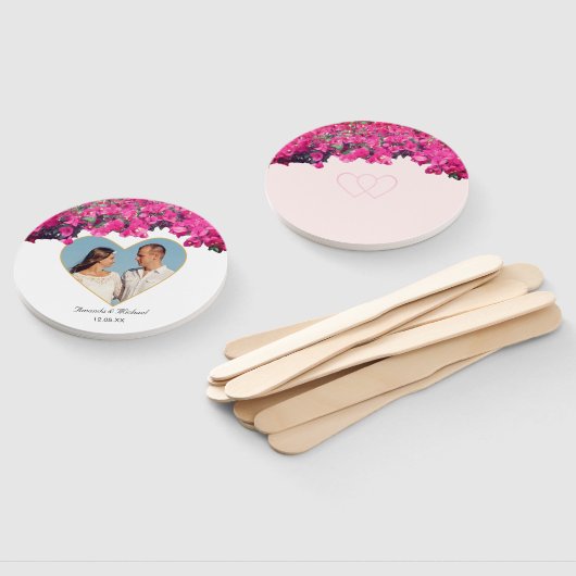 Tropische Floral  Afbeelding bruiloft Handwaaier (Niet-gemonteerd)