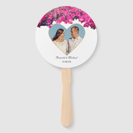 Tropische Floral  Afbeelding bruiloft Handwaaier (Voorkant)