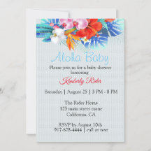 Tropische Floral Aloha Baby shower Invitation