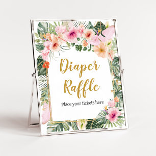 Tropische Floral Aloha Luier Raffle Poster