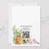 Tropische Floral Aloha QR Code RSVP Weddenschap Kaart (Achterkant)