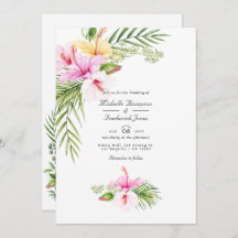 Tropische Floral Aloha QR Code RSVP Weddenschap
