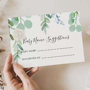 Tropische Floral Baby Name Suggestis Card Visitekaartje