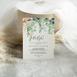 Tropische Floral BabyQ Baby shower Barbecue Kaart