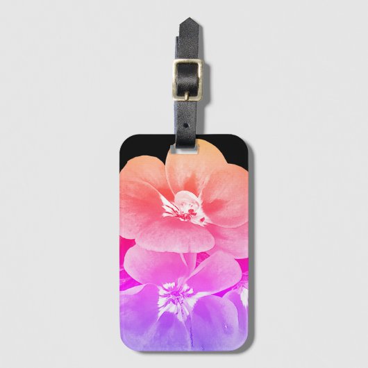 Tropische Floral Bagagelabel (Voorkant (verticaal))