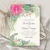 Tropische Floral Beach bruiloft uitnodiging