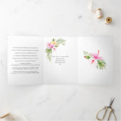 Tropische Floral Beach Celebration of Life Drieluik Uitnodiging (Binnen)