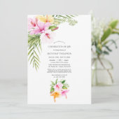 Tropische Floral Beach Celebration of Life Kaart (Staand voorkant)