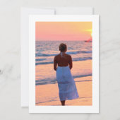 Tropische Floral Beach Celebration of Life Kaart (Achterkant)