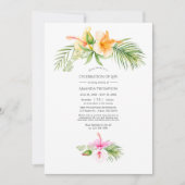 Tropische Floral Beach Celebration of Life Kaart (Voorkant)
