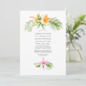 Tropische Floral Beach Celebration of Life Kaart (Staand voorkant)