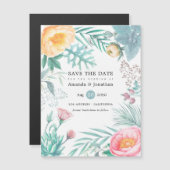 Tropische Floral Beach Summer Wedden Save the Date (Voorkant / Achterkant)