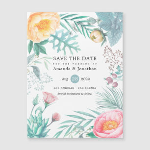 Tropische Floral Beach Summer Wedden Save the Date