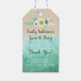 Tropische Floral Beach Sweet 16 Birthday Cadeaulabel