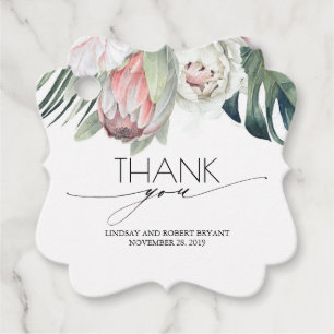 Tropische Floral Beach Weddenschap bedankt Bedankjes Labels