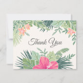 Tropische Floral Beach Wedding Bedankkaart (Voorkant)