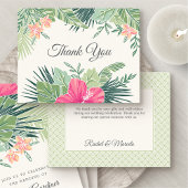 Tropische Floral Beach Wedding Bedankkaart