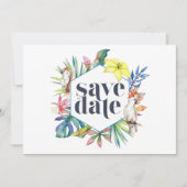 Tropische Floral Beach Wedding Save The Date (Voorkant)