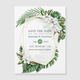 Tropische Floral Beach Wedding Save the Date