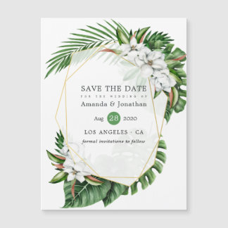 Tropische Floral Beach Wedding Save the Date