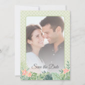 Tropische Floral Beach Wedding Save The Date (Voorkant)