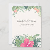 Tropische Floral Beach Wedding Save The Date (Achterkant)