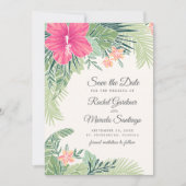 Tropische Floral Beach Wedding Save the Date (Voorkant)