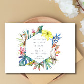 Tropische Floral Beach Wedding Save The Date