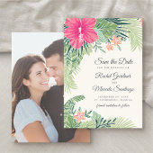 Tropische Floral Beach Wedding Save the Date