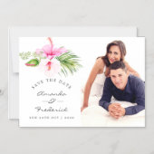 Tropische Floral Beach Wedding Save the Date Magnetische Uitnodiging (Voorkant)