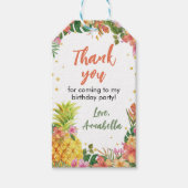 Tropische Floral Birthday Dank u Label Cadeaulabel (Voorkant)