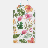 Tropische Floral Birthday Dank u Label Cadeaulabel (Achterkant)