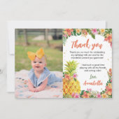 Tropische Floral Birthday Foto bedankt (Voorkant)