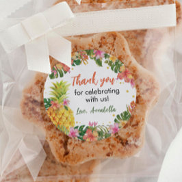 Tropische Floral Birthday Sticker Labels