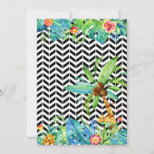 Tropische Floral Black Bridal Shower Invitation Kaart (Achterkant)