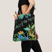 Tropische Floral Black Moeder van de Bride Tote Bag (Dichtbij)