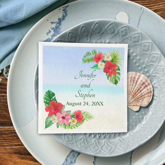 Tropische Floral Botanical Wedding Servet