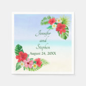 Tropische Floral Botanical Wedding Servet (Voorkant)
