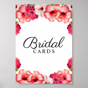 Tropische Floral Bridal Kaart Sign. Poster