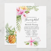 Tropische Floral Bridal of Baby shower per post Kaart (Voorkant / Achterkant)